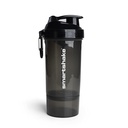Smartshake O2GO ONE Plastic Protein Shaker Bottiglia 800 ml | 27 oz - Leakproof Screw-on Lid - BPA Free – Unisex - Nero