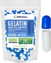 XPRS Nutra Größe 4 Leere Kapseln - 100 Count Small Empty Gelatin Kapseln - Pillen DIY Kapsel Füllung - Fillable Pure Bovine Pill Gel Kapseln für Do-It-Yourself Ergänzungen (blau/weiß)