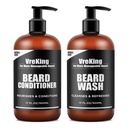 Herren Bart Wash und Bart Conditioner Bundle Set für Männer, Gesicht und Bart Shampoo und Conditioner Set für Männer w/Biotin Gesichtshaarwachstum Formel Dandruff, Geschenke für Männer, 500ml*2