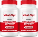 (2 Pack) Vital Glyc Capsules - Official Blood Support Formula, Vital Glyc Blood Vessel Cleaner, Vital Glyc Glyco Optimizer Pills, unterstützt Gesamtgesundheit & Wellness, Vital Glyc Powder (120 Kapseln)