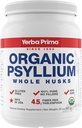 Yerba Prima Organic Psyllium Whole Husks Colon Cleanser - 20 oz - Natürliche tägliche Nahrungsfaserergänzung 20oz, Colon Cleanser, Regularity & Detox Cleansing Support, Glutenfrei, Non GMO, Vegan