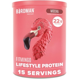 BIRDMAN Fitmingo Vegan Protein Pulver mit Inositol, Collagen Boosters, Hyaluronsäure und Vitamine | Low Carb, Dairy Free, Low Calorie | 23g Plant Based Blueberry Protein Pulver mit Myo-Inositol