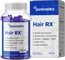 HairRX Biotin 6000mcg Vegan Gummis für schöne Haare und Nägel - Collagen, Panthonthenic Acid, Iodine, Bambus, Kokosöl, Zink, MSM für Damen und Herren (1 Monat Versorgung)