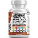 Saubere Nutraceuticals Lions Mane 20in1 Pilzergänzung mit Türkei Tail Reishi Cordyceps Chaga Maitake Meshima Poria Cocos Shiitake Oyster Porcini Enoki - 1 Pack