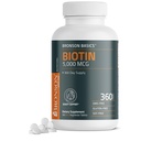 Bronson Biotin 5.000 MCG unterstützt gesundes Haar, Haut und Nägel & Energie Produktion - High Potency Beauty Support - Non-GMO, 360 Vegetarische Tabletten
