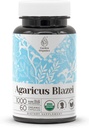 Agaricus Blazei USDA Organic 60 Capsules | Natürliche Nahrungsergänzungsmittel | Certified Organic Vegetarian Capsules and Organic Agaricus Blazei (Agaricus blazei murill) Getrocknete Pilze (60 Kapseln)