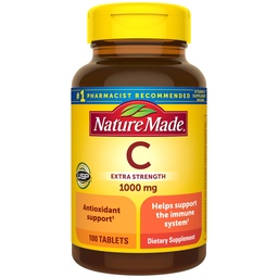 Natur gemacht extra Stärke Vitamin C 1000 mg, Nahrungsergänzungsmittel für Immununterstützung, 100 Tabletten, 100 Tage Versorgung