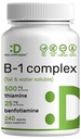 DEAL SUPPLEMENT Vitamin B1 500mg mit Benfotiamin, 240 Kapseln – 2 in 1 Enhanced Formula – Fat & Water Soluble Thiamin B1 Supplement – Third Party Tested, Non-GMO, No Gluten