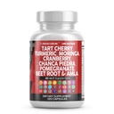 Saubere Nutraceuticals Tart Kirschen Extrakt Kapseln mit Turmeric Moringa Cranberry Chanca Piedra Celery Quercetin ACV Granatapfel L Selenomethionin - Uric Levels - 120 Ct