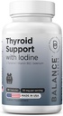Balancebreens Schilddrüsen-Supplement mit Jod, L-Tyrosin, Vitamin B12 & Selen, 30 Veg Kapseln - Energie, Stoffwechsel & Fokus-Support