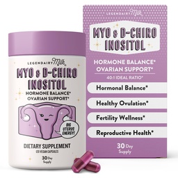Legendairy Milk Pure Inositol Supplement - Myo Inositol und D-Chiro Inositol Kapseln - Ideal 40:1 Ratio - Ovarian & Fertilität Unterstützung für Frauen - 30 Tage Versorgung