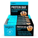 Legion Protein Bar Blueberry Muffin - 100% Whey Protein, Soy Free Protein Bars mit Prebiotic Fiber - Low Fat Healthy Protein Bar - Glutenfrei, Natürlich aromatisiert, Low Sugar Protein Bars (12 Count)