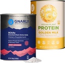 Gnarly Nutrition Lait d'or Poudre de protéines végétales BCAAs Lémonade de baie (10.58oz)