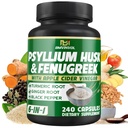 BMVINVOL Psyllium Husk Fiber Supplement mit Fenugreek, Apfelessig, Kurkuma, Ingwer, Schwarze Pfeffer- Verdauungsunterstützung - 240 Kapseln