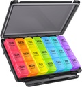ZIKEE Weekly Pill Organizer 3 Mal am Tag mit Feuchtigkeit-Resistant Design, Pille Box 7 Tag mit Licht-Schutz & Datenschutz für Reisen, Große wöchentliche Pille Fall für Medikamente, Vitamine, Fischöle