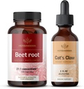 HERBAMA Beet Root and Cat's Claw Kit - Bundle von 21:1 Konzentrierte Rübenwurzel und Cat's Claw Tincture 2 fl oz - Vegan, Non-GMO, Sugar & Alcohol-Free - 2 Pack