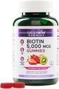 NatureWise Biotin Gummies - Unterstützt gesundes Haar, Haut und starke Nägel - Vitamin B7 5000mcg - Natürliche Schönheit - Erdbeer-Kiwi Flavor - Vegan, Non-GMO, Glutenfrei - 60 Count[30 Day Supply]