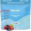 Nectar Energy Booster - Organic Caffeine, B12 & Elektrolyte - Sugar Free & Zero Calorie – Healthy Coffee, Energy Drink & Soda Alternative – Hydration & Energy Supplement (Berry 30 Powder Packets)