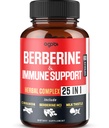 Premium Berberine Ergänzung mit Ceylon, Ashwagandha, Turmeric, Milk Thistle, Elderberry & Black Pepper - Unterstützt Immunsystem, Herz-Kreislauf- & Gastrointestinal - 60 Kapseln