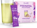 Rootd - Pulver Prenatal Vitamin - Schwangerschaft Multivitamin mit 25 Vitaminen & Minerals A, C, D, E, B12, B6, K, Eisen, Folate, Probiotics, Organic Super Greens | Lemon Ginger | 24 Effervescent Stick Packs