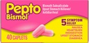 Pepto Bismol Caplets für Übelkeit, Sodbrennen, Verdauung, Upset Stomach und Durchfall, 5 Symptom Fast Relief in einer bequemen Form, 40 ct