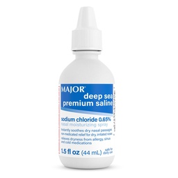 MAJOR Deep Sea Premium Saline - Nasal Moisturizing Spray für Trockenheit und Irritation Relief - Natriumchlorid 0,65% - 1,5 Fl. Oz (1 Packung)