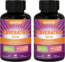 Resveratrol 600 mg, Trans-Resveratrol-Ergänzung, Antioxidantien-Gesundheitsunterstützung - 120 Kapseln