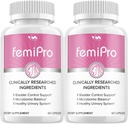 (2 Pack) Femi Pro Pro Probiotics - FemiPro Advanced Formula Bladder Control Support, Microbiome Balance, Healthy Urinary System, 120 Kapseln