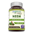 Pure Naturals Neem (Made with Natural Neem Leaf) | 500mg 120 Veggie Kapseln Ergänzung | Non-GMO | Gluten Free | Made in USA | Ideal für Vegetarier