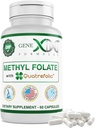 GENEX Methyl Folat mit Quatrefolic® 1360 mcg DFE (60 Kapseln) Bio-Active Form von Folat - 5-Methyltetrahydrofolat | Vegan, Glutenfrei, Non-GMO (60 Tage Versorgung)