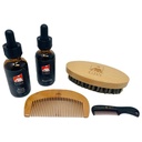 G.B.S All Natural Beard Grooming Set - Includes Wooden Beard Comb, Travel Beard Brush, and Mustache Comb - Perfekt für jede Haarstruktur