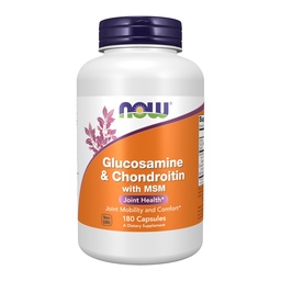 JETZT Lebensmittel Glucosamin 1.1g, Chondroitin 1.2g, mit MSM 300mg, 180 Kapseln (Pack von 2)