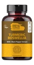 Boswellia Extrakt Kapseln (90 Kapseln) 1000 mg - Boswellia Serrata mit 95% Schwarz Pfeffer Extrakt und Curcuminoide Extrakt und 65% Boswellia Extrakt