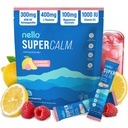 Nello Supercalm Powdered Drink Mix, Raspberry Lemonade, L Theanine, Ksm-66 Ashwagandha, Magnesium Glycinate, Vitamin D 3, Nahrungsergänzungsmittel für Entspannung & Fokus, kein Zucker, Non GMO, On The Go, 20 Ct