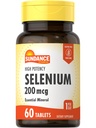 Sundance Selenium 200mcg | 60 Tabletten | Hohe Potenzformel | Vegetarisch, Non-GMO und Gluten Free Essential Mineral Supplement