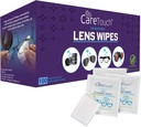 Care Touch Lens Wipes für Brillen- 100 Count Individuell Wrapped Pre- Moistened Wipes, 5 x 6 Zoll-Kamera Objektive, Sonnenbrillen und Gläser Reiniger,- Gentle und Portable für die Reinigung von optischen Geräten
