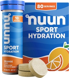 Nuun Sport Elektrolyt Tabletten mit Magnesium, Kalzium, Kalium, Chlorid & Natrium, Gluten Free & Vegan, Orange, 8 Pack (80 Portionen insgesamt)