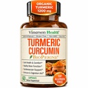 Kurkuma Ergänzung - 1200 mg Organic Turmeric + Tumeric Extract (95% Curcuminoids) für Joint Support & Digestive Health - Kurkuma Ergänzung - Pure Curcumin mit schwarzem Pfeffer - 60 Kapseln