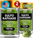 Sulforaphane Supplement Organic Broccoli Sprouts | Stabilized Sulforaphane Kids & Adult | from Broccoli Florets & Seeds | Organic Sulfur Supplements 240 Pillen | 2 Packungen