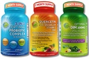 Vegan Hormonal, Immun- & Gut Health Support Bundle – Quercetin 500mg mit Bromelain, Zink & Vitamin C + DIM 200mg mit BioPerine® + 3-in-1 Probiotic 50 Billion CFU mit Verdauungsenzymen & Prebiotics
