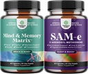 Bundle of Advanced Brain Supplement for Memory & Focus - Vitamine für Erwachsene aller Altersgruppen und Sam-E 200mg Mood Support Supplement - S-Adenosyl Methionine für natürliches Relaxing Mood Boost Brain Support