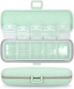 Naturetouch Pill Organizer, 7 Komponenten Pille Box Portable Travel Medicine Organizer für Geldbörse oder Tasche 7 Tage Pillenspender Aufbewahrungstasche mit Schließe für Vitamin Medikamente Fisch Öl Ergänzungen Fett