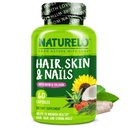 NATURELO Haar, Haut und Nägel Multivitamin - 5000 mcg Biotin, Collagen, natürliches Vitamin E - Ergänzung für gesunde Haut, Haarwachstum für Frauen und Männer 60 Kapseln