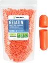 XPRS Nutra Größe 2 Leere Kapseln - 1000 Graf Leere Gelatine Kapseln - Pillen DIY Kapsel Füllung - Pure Bovine Pille Gel Kapseln für Do-It-Yourself Ergänzungen (Orange)