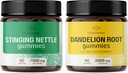 HERBAMAMA Stinging Nettle and Dandelion Kit - Bundle of 7500 mg Stinging Nettle Root & 2000 mg Dandelion Root Gummies - Vegan, Non-GMO, Gelatin-Free - 2 Pack