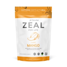 Zurvita Zeal for Life Wellness Drink Mix - Mango Flavor - Glutenfrei, Vegan, mit Biotin, Vitamine B12, C, D, E, Eisen, Magnesium - 30 Servierungen (420g)