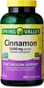 Spring Valley Cinnamon Nahrungsergänzung, 1000 mg, 400 Count - Cinnamon Ergänzungen, Cinnamon Kapseln, Cinnamon (Pack von 1)