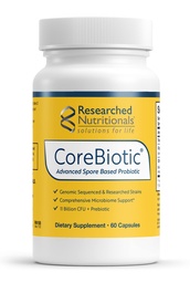 Geforschte Nahrungsergänzungsmittel mit Präbiotika & Probiotika für Damen und Herren - CoreBiotic - 3 Spore Based Probiotic Strains + Organic Prebiotic Fiber - Shelf-Stable (60 Kapseln)
