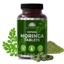 SAPTAMVEDA Natural Moringa Tablets, Drumstick Blatt Tablets (120 Tabletten) - 500mg Jeder | Natürliche Multi-Vitamin | Reich an Anti-Oxidant, Immunität Booster | Gut für Haar & Haut aus Indien Farmen