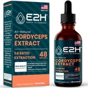 Cordyceps Mushroom Supplement - Schnellere Absorption als Cordyceps Mushroom Capsules oder Pulver - Unsere Cordyceps Extract fördert Energie & Stamina Unterstützung - Pilzextrakt - 2 Fl Oz von E2H